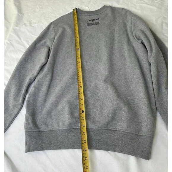 Lacoste X Peanuts Snoopy Graphic Fleece Sweatshirt Gray Unisex L NWT - Picture 11 of 11
